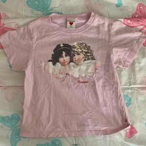 Fiorucci Pink Angel Print T-Shirt